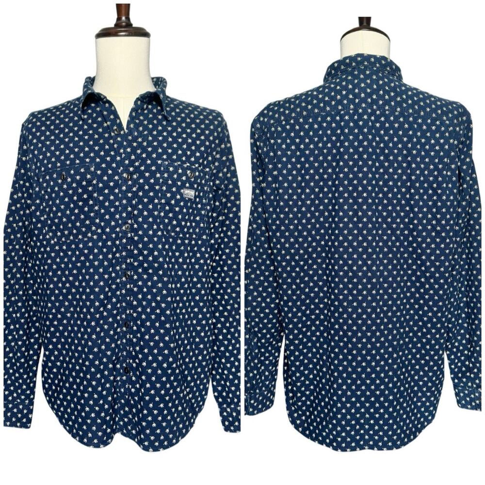 Denim & Supply Ralph Lauren | Men | Navy Floral Cotton LS Button Up Shirt | XL